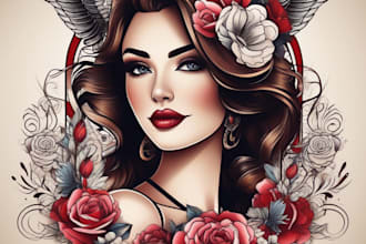 create your awesome traditional tattoo design