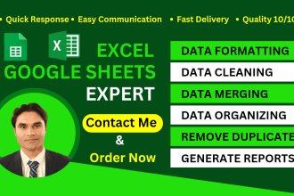 format, clean, match, split excel and google sheet data