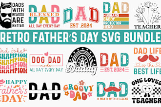 do unique retro father s day svg cut file design bundle for etsy and others