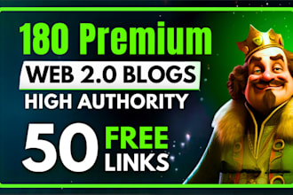 create manually 180 web 2 0 backlinks with login authority SEO link building