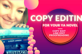 proofread and copy edit your ya novel