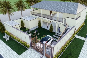 auto cad 2d, 3d, sketch up,3ds max, archicad and revit 3d models and renders
