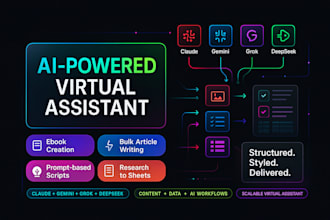 be claude gemini grok ai data entry virtual assistant deepseek research help