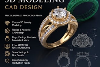 do 3d jewelry cad design and rendering