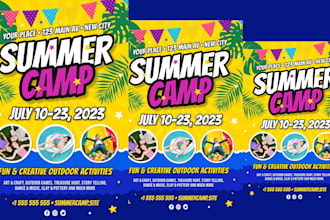 create educational, school, summer camp flyer or poster