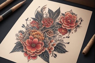 illustration in traditional tattoo for you