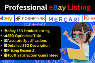 be your virtual assistant in SEO product listing on ebay poshmark and mercari