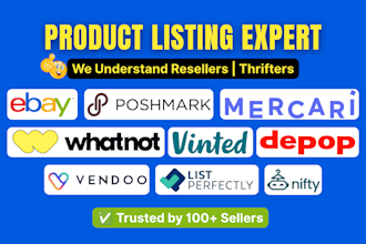 do product listing and cross listing on ebay poshmark mercari and depop