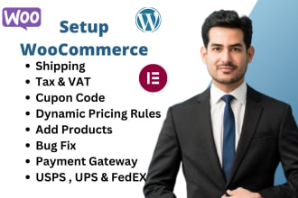 fix and setup woocommerce shipping , taxes, dynamic pricing rules and usps