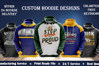 create custom and unique realistic hoodie design for your business