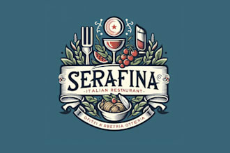 make serafina italian restaurant osteria logo design with unlimited revision