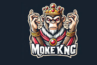 make monkey king mascot logo design with satisfaction guaranteed