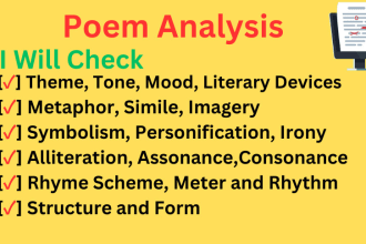 analyse english literature poem for you