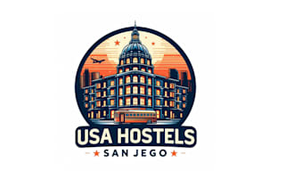 creative USA hostels san diego logo design with new concepts