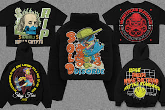do custom graphics t shirt and streetwear hoodie design
