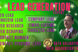 generate targeted leads, web research, b2b, linkedin, authentic email scrapping