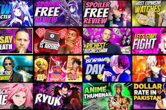 design unique anime thumbnail designs for your content