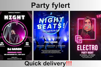 design party or event flyer within 5 hours