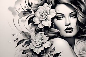 draw a unique tattoo sketch for you