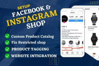 setup facebook shop instagram shop and integrate with shopify, fix domain issues