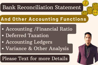 prepare bank reconciliation and financial ratio analysis