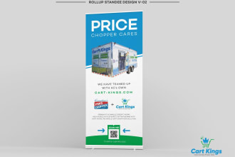 design a modern rollup, pullup, or popup banner for print