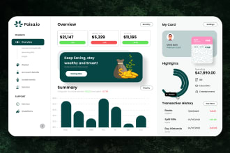 do dashboard UI UX design for admin panel in figma or adobe xd