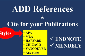 do citation and add references for your publications in mla, apa, chicago, etc