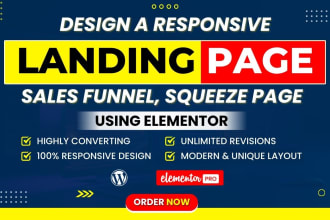 create wordpress sales funnel, landing page using elementor pro