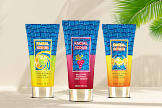 do product label design, cosmetic label and supplement label
