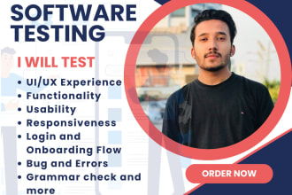 do user testing, QA for mobile app, website and give feedback