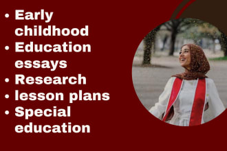 do education essays, lesson plans, special education, early childhood, research