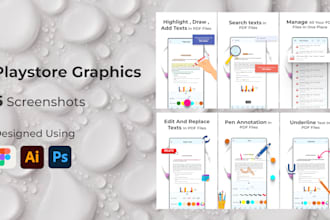 design modern screenshots for playstore and appstore graphics