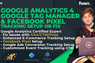 set up ga4 or facebook pixel, google ads conversion tracking in 24 hours