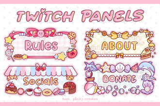 design cute customized twitch panels for you