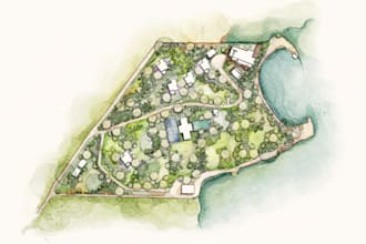 do architectural site and floor plan renderings on procreate