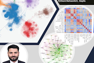 do network science tasks in python, gephi, networkx