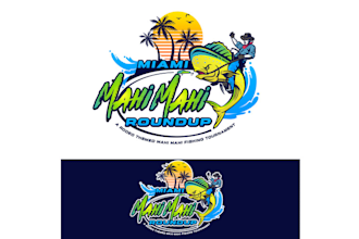 roundup fishing tournament logo design
