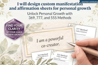 design custom manifestation affirmation sheets for personal growth
