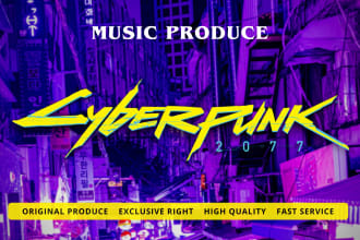 produce cyberpunk synthwave music for bgm, vtuber, game, etc
