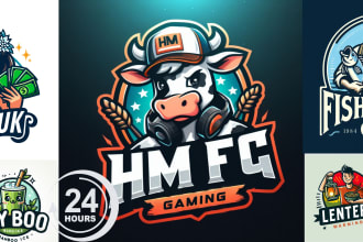 make cartoon, youtube, mascot logo caricature, design