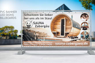 design banners, billboards, signs or led displays