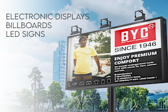 design banners, billboards, signs or led displays