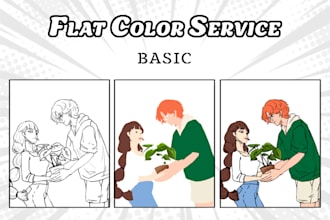 flat color your comics, webtoon and animation frames for you