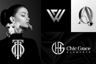 do luxury monogram fashion and minimalist business logo design