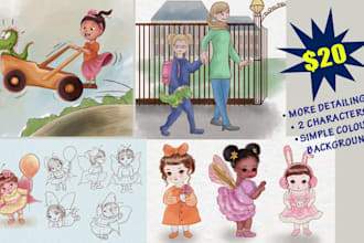 do cute funny children book in kids style, kids story book