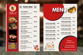 do resturant, bakey, bar, food truck, digital menu design for you