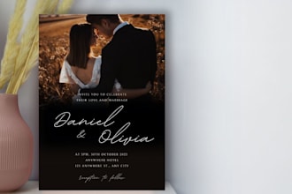 design an invitation card for your wedding, birthdays