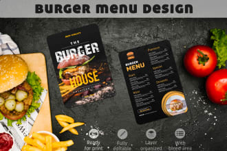 create an amazing menu design, food menu, restaurant menu design