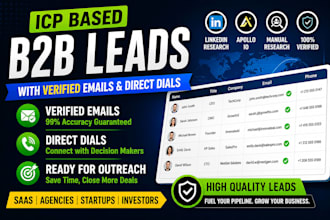 build icp based b2b leads with verified emails and direct dials